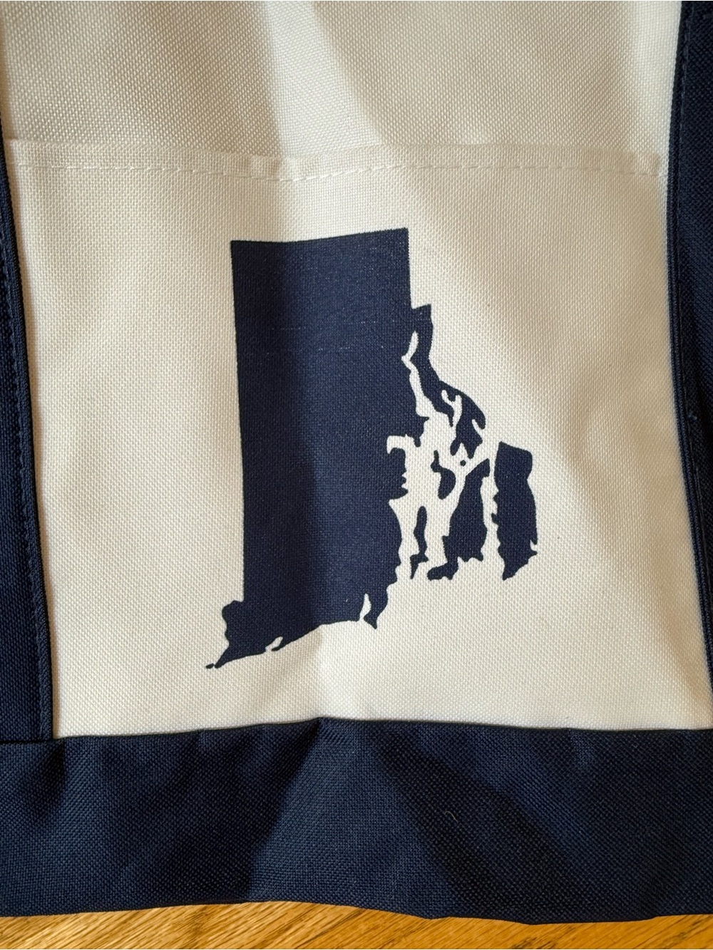 2 Tote Bags with Navy Trim and Rhode Island State Graphic (set of 2) - Picture 5 of 5